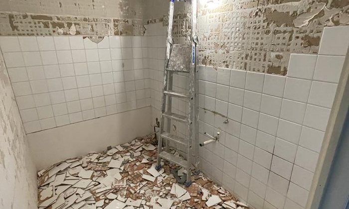 Chantier de rénovation de douche et salle de bain