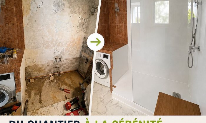Salle de bain en cours de rénovation complète